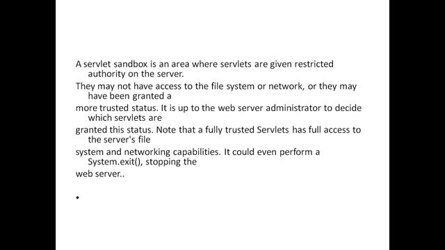 Session Tracking,Security Issue,The Servlet Sandbox,Access Control List(ACLs) in Advanced Java смотреть онлайн
