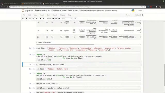 Pandas use a list of values to select rows from a column смотреть онлайн
