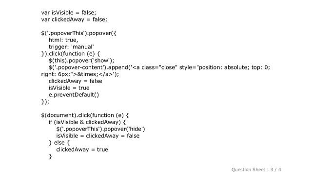 jQuery : How can I close / dismiss Bootstrap Popover when clicking the popover trigger element? смотреть онлайн