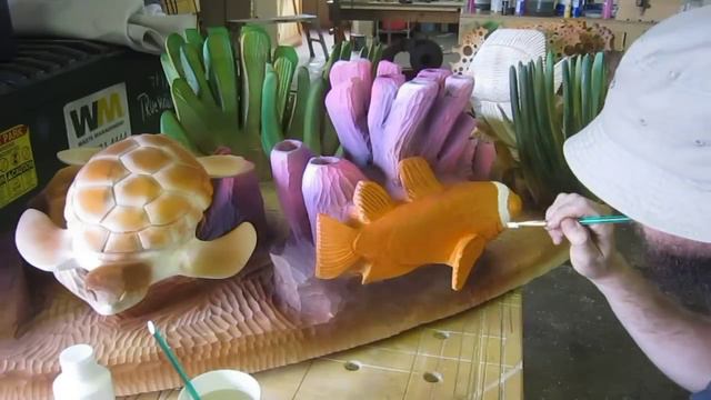 Wood Carving - Coral Reef Coffee Table - True Wood Design смотреть онлайн
