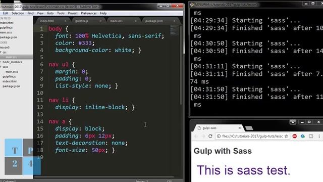 Gulp Basic Tutorial [05] : Learn how to use SASS with Gulp смотреть онлайн