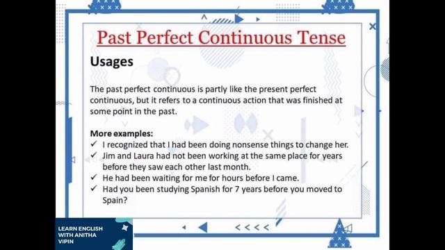 Tenses| Past Perfect Continuous смотреть онлайн