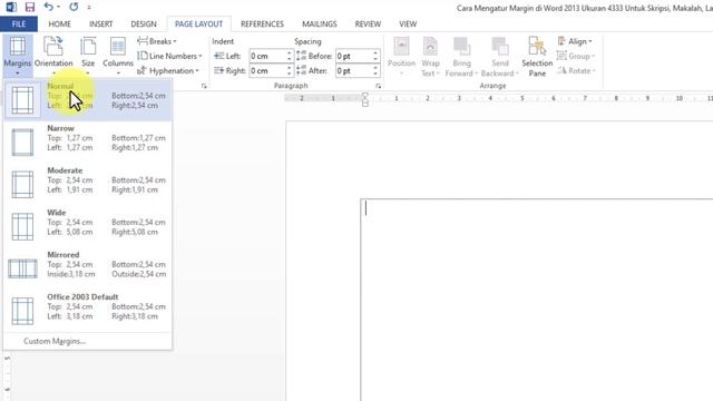 Cara Mengatur Margin di Word 2013 Ukuran 4333 Untuk Skripsi, Makalah, Laporan dll смотреть онлайн
