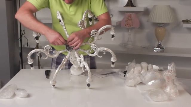 Сборка люстры Arte lamp A5335LM-8WG Dubai смотреть онлайн