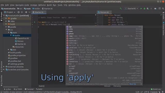 Kotlin: scope function 'apply' смотреть онлайн