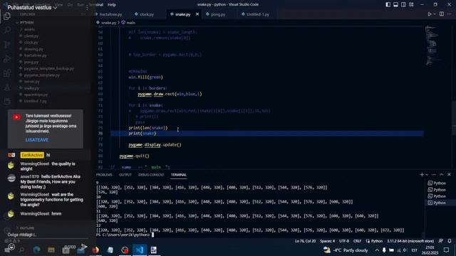 Pygame (Python) stream pt 2 - Snake and other things смотреть онлайн