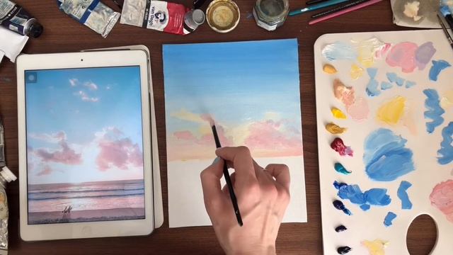 Рисуем море маслом | Пошаговый урок | Oil Painting | Seascape ?