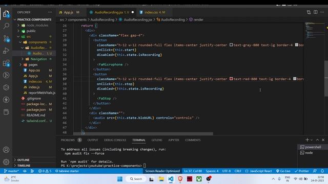 Recording audio in mp3 then converting it to base64 in react class component смотреть онлайн