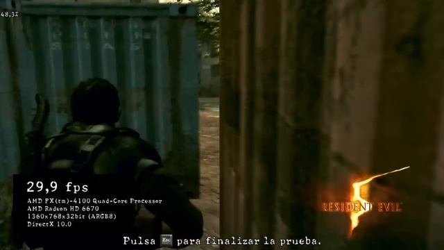Benchmark Resident evil 5 en AMD FX 4100 Y Asus radeon HD 6670 GDDR5 смотреть онлайн