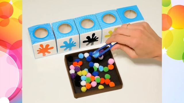 ??✂Обзор развивающего набора - Цветные бомбошки - сортер-копилка - IQ-ZABIAKA
