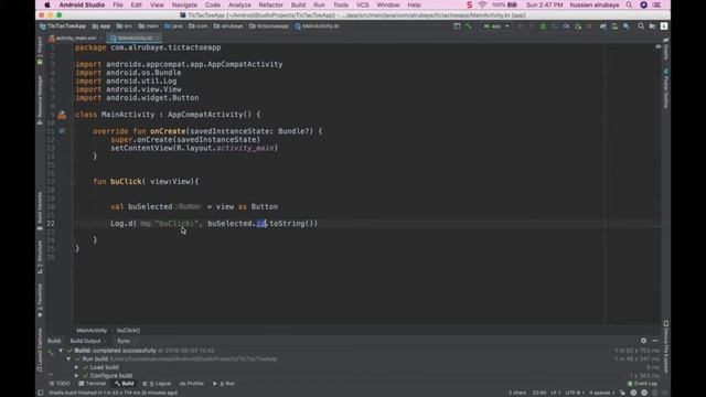 Tic Tac Toy Game | Kotlin tutorial | Part 2 - Buttons call event смотреть онлайн