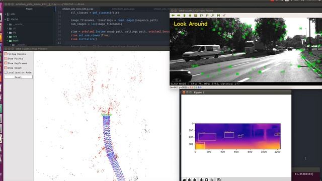 ORB SLAM combined with object depth estimation using kitti dataset смотреть онлайн