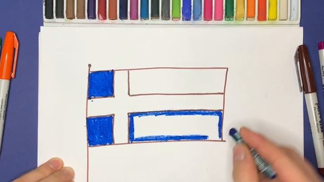 Как нарисовать флаг Швеции| Рисуем флаги мира смотреть онлайн