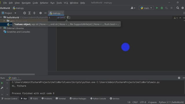 Hello world in Python using cmd, IDLE and PyCharm! смотреть онлайн