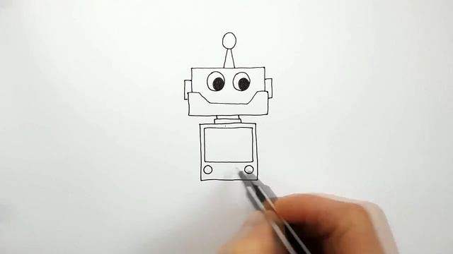 Как Нарисовать Робота Ребенку | Рисуем Робота поэтапно, шаг за шагом смотреть онлайн