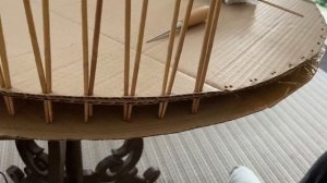 ЮБКА для ЁЛКИ (корзина для елки) - создание КАРКАСА - эпизоды работы - плетение из бумажной лозы