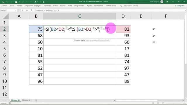 ?Cómo COMPARAR 2 NÚMEROS en EXCEL Usando la FUNCIÓN SI смотреть онлайн