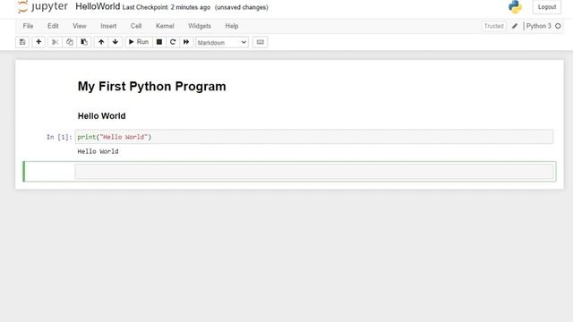 Write Your First Python Program on Jupyter Notebook: Hello world смотреть онлайн