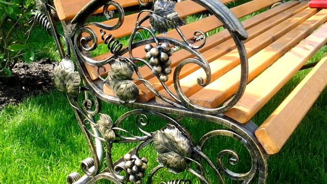 20 Красивый дизайн кованой скамейки лавочки ковка с виноградом, виноградная лоза из металла в Д смотреть онлайн