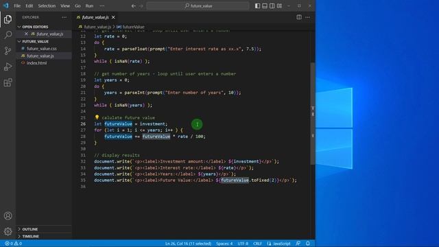 JS Ch3 Future Value App смотреть онлайн