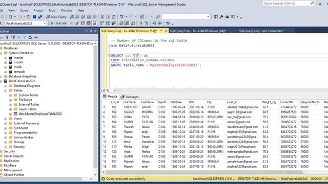 SQL Query | Number of Columns in SQL Table [ Interview Question SQL Server] смотреть онлайн