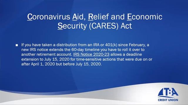 CARES Act Webinar 6/9/20 смотреть онлайн