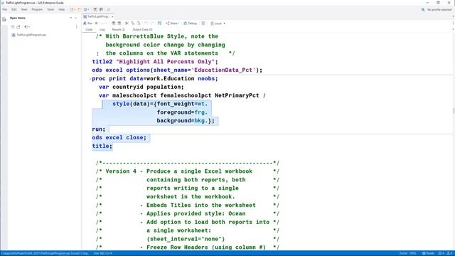 SAS Procedure Output: Using Formats With ODS Style Options to Produce a Trafficlighting Effect смотреть онлайн