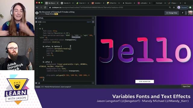 Variables Fonts and Text Effects (with Mandy Michael) — Learn With Jason смотреть онлайн