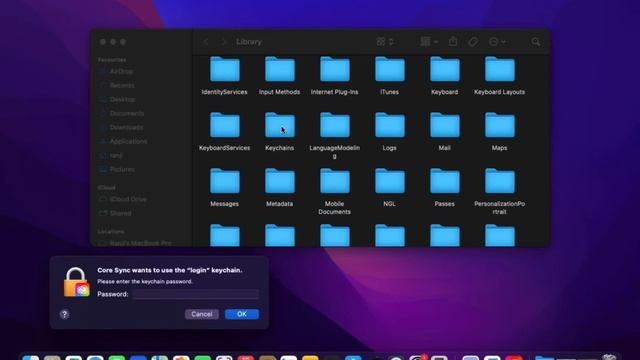 Core Sync Wants To Use The “login” Keychain / MAC Solve.