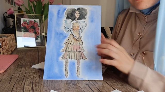 Мой прогресс в фэшн иллюстрации ? Мои работы на бумаге и айпаде. смотреть онлайн