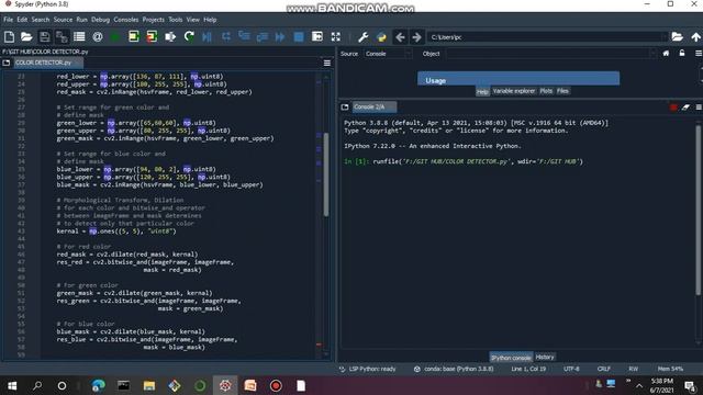 Color Detector using OpenCv #python #opencv # coding смотреть онлайн