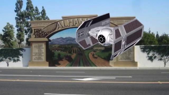 Star Wars Tie Fighter shooting in Alhambra CA смотреть онлайн