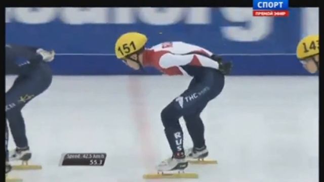шорт-трек ЧМ 15.03.2015 1000 метров полуфинал Виктор Ан смотреть онлайн