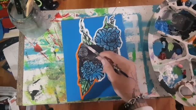 PlayStation 4 controller with roses (comissioned time-lapse painting) смотреть онлайн