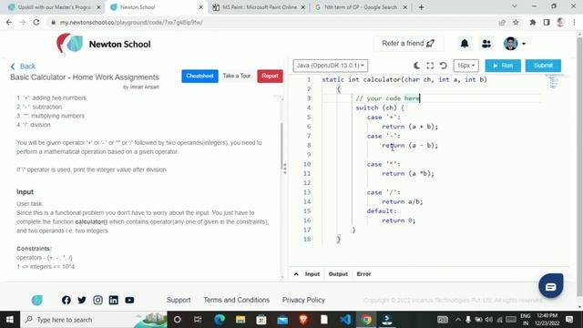 Basic Calculator program apps in Java Newton School #newtonschool #maxim #printcode #calculator смотреть онлайн
