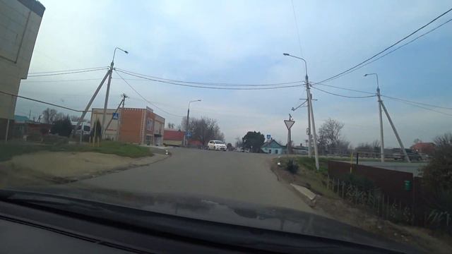 Поселок Стрелка Темрюкский район Краснодарский край, поездка на машине зимой.