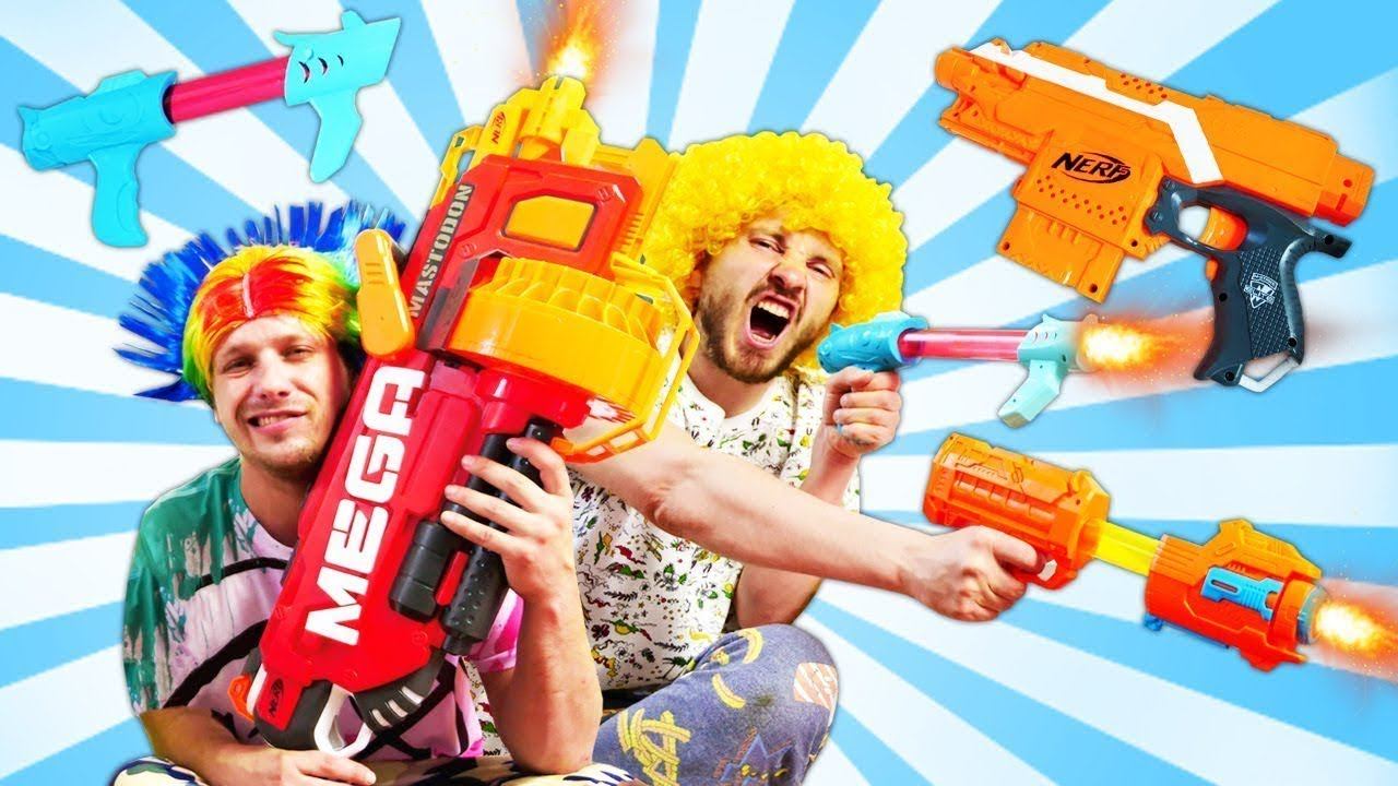 Nerf Blasters & Nerf Gun Games: Pie To Face Pranks & Entertainment Funny Videos