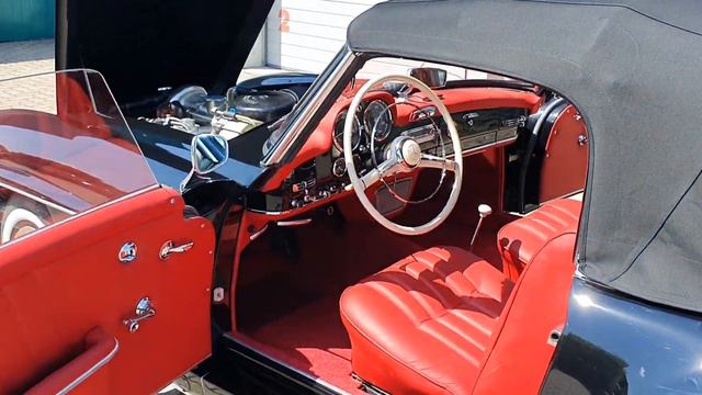 Mercedes Benz 190SL, 1958, Schwarz mit rotem Leder смотреть онлайн