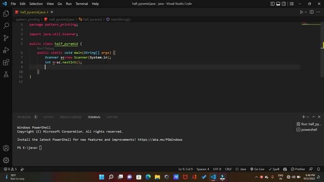 Half Pyramid Pattern Printing java in tamil || Pattern Printing in java смотреть онлайн