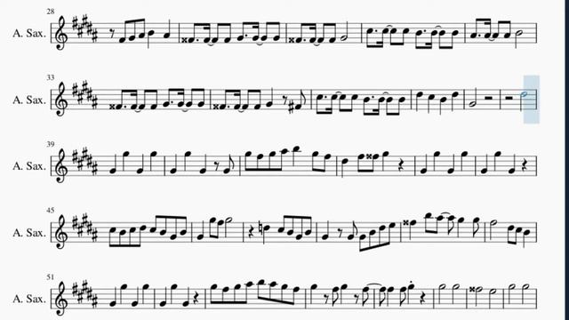 Alto Sax Sheet Music: How to play USSEEWA by Ado смотреть онлайн