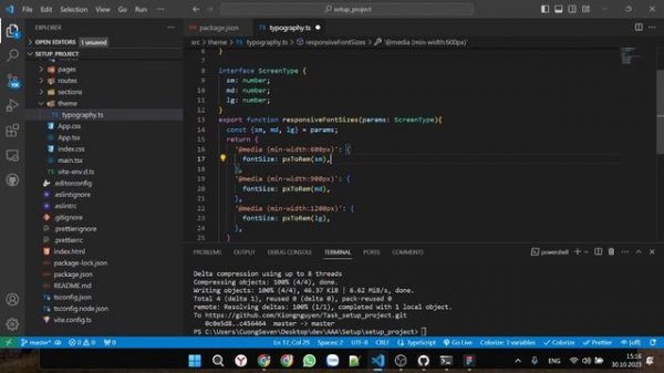Project Vite + React + Typescript: Setup project.