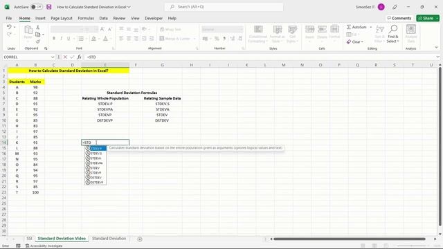 How to Calculate Standard Deviation in Microsoft Excel (STDEV) смотреть онлайн