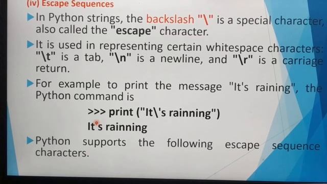 Escape Sequences in python with demo, in tamil, Part 12, Chapter 5, Unit 2, A. Jaya Mabel Rani смотреть онлайн