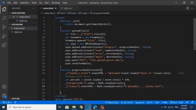 File uploading with progress bar using HTML, CSS, JS, PHP, AJAX смотреть онлайн