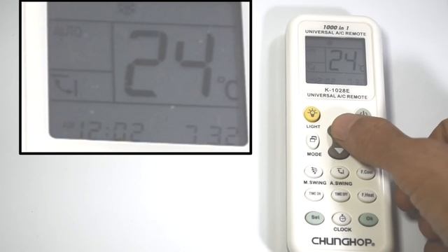 Setting Universal Remote Control AC Chunghop K 1028E Setup First Time