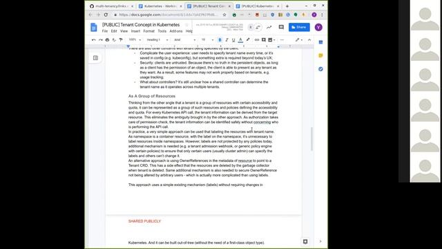 Kubernetes Working Group Multitenancy 20190507
