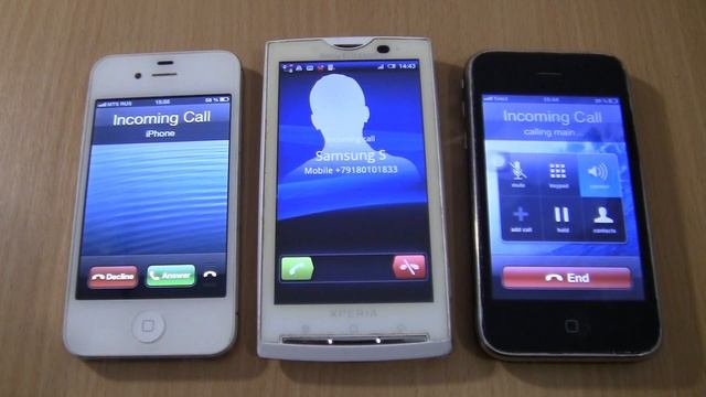 Incoming call & Outgoing call at the Same Time Sony Xperia X10i+2 Iphone IOS 6 смотреть онлайн