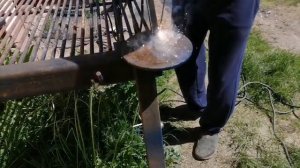 Печь для казана из барабана от стиральной машины.