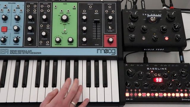 Grandmother into Zen Delay (a bit of messing around) with Bassline and Digitakt смотреть онлайн