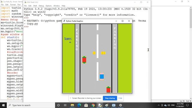 Car Rally Demo | Python turtle game development| смотреть онлайн